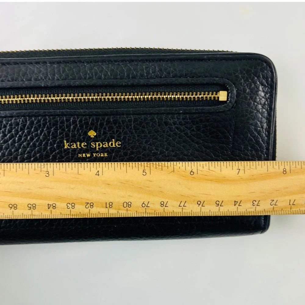 Kate Spade New York Chester Street Neda Black Pebbled‎ Leather Tassel Zip Wallet